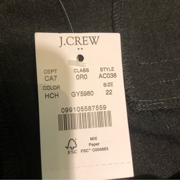 NWT J Crew Ruby Pants Grey 46x29.5 Women's Plus Size 22 Style AC038 - Picture 5 of 14